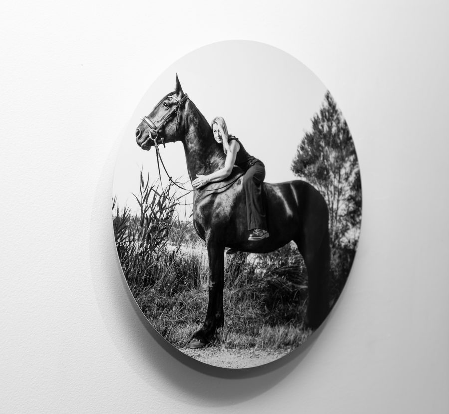 A round metal print