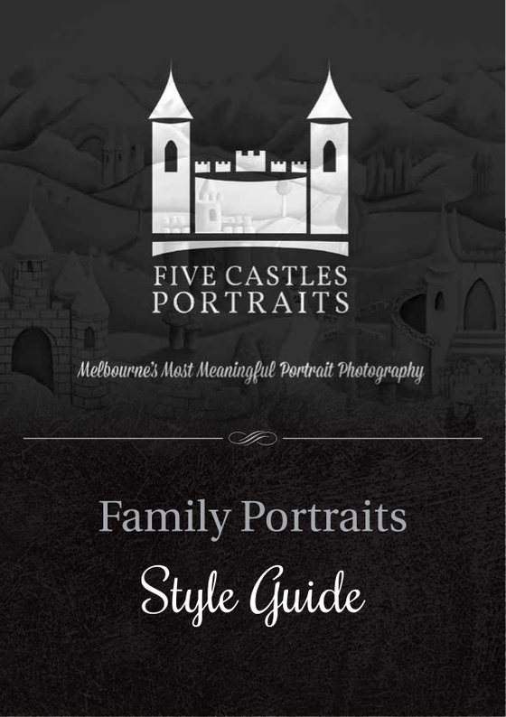 Cover of the Five Castles Portraits family styling guide